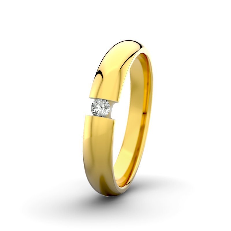 Diamantring David M4 P5, Gelbgold 585 poliert, von vorn