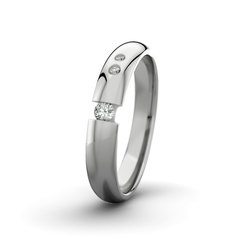 Diamantring David M4 P5, Palladium 585 poliert, von vorn