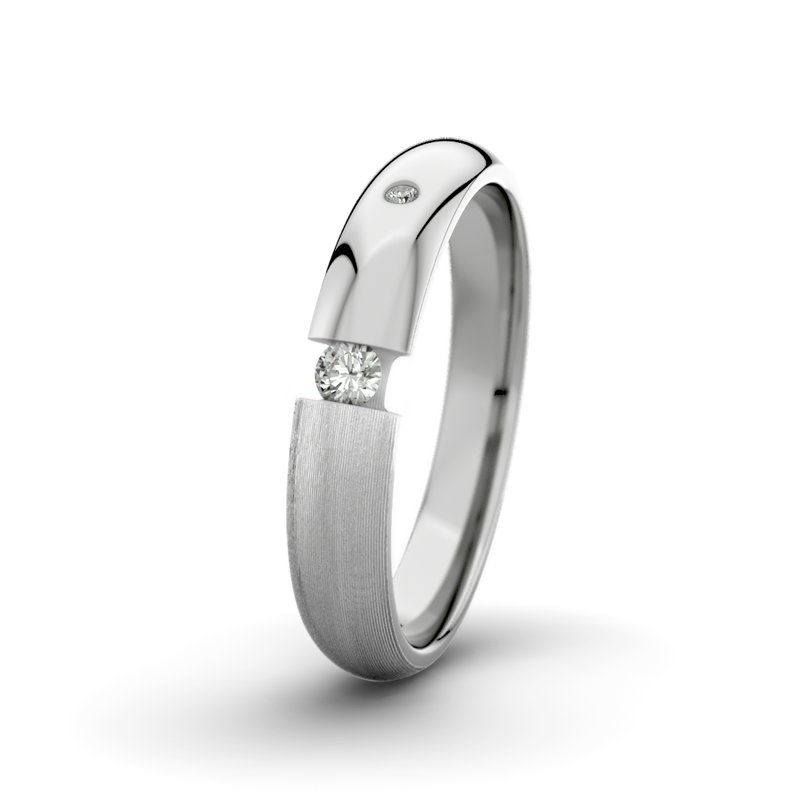 Diamantring David M4 P5, Platinum 600 längsmatt, von vorn
