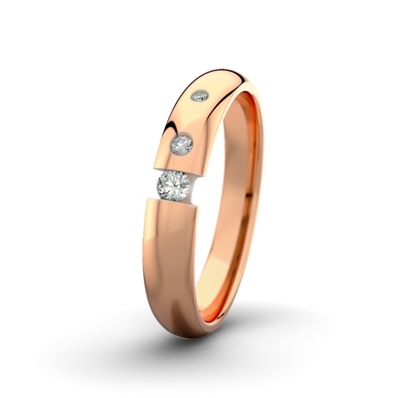 Diamantring David M4 P5, Rotgold 585 poliert, von vorn