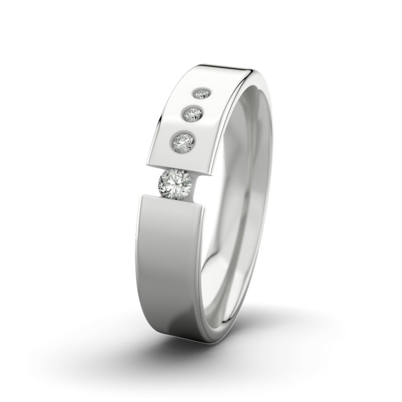 Diamantring David M5 P1, Sterlingsilber 925 poliert, von vorn