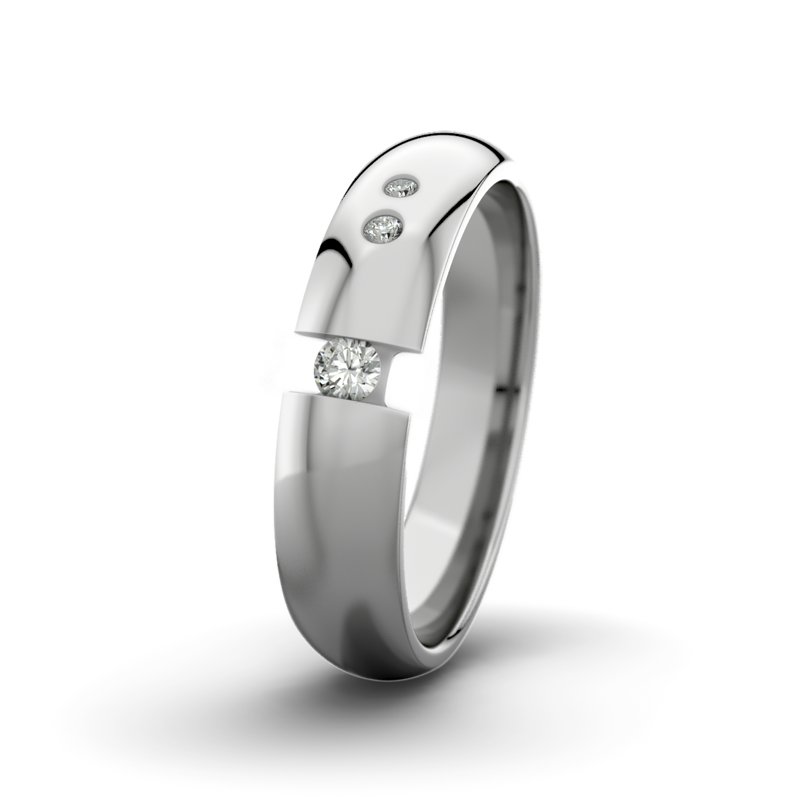 Diamantring David M5 P5, Palladium 585 poliert, von vorn