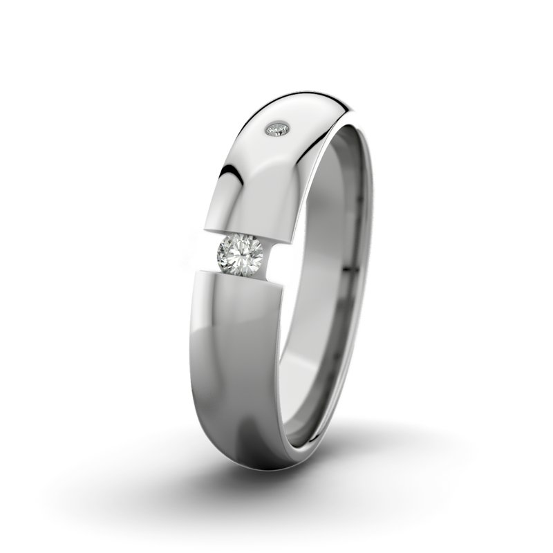 Diamantring David M5 P5, Palladium 585 poliert, von vorn