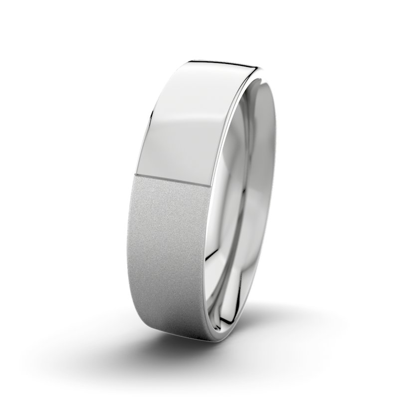Kein Stein Palladium Sandmattfeinring David M6 P2, Palladium 585 Sandmattfein, von vorn