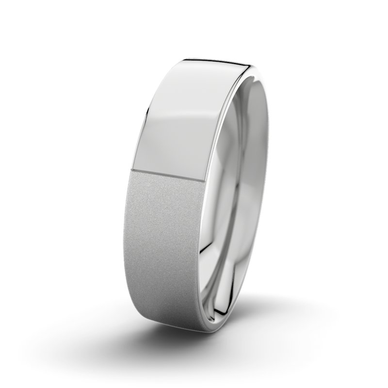 Kein Stein Platinum Sandmattfeinring David M6 P2, Platinum 950 Sandmattfein, von vorn