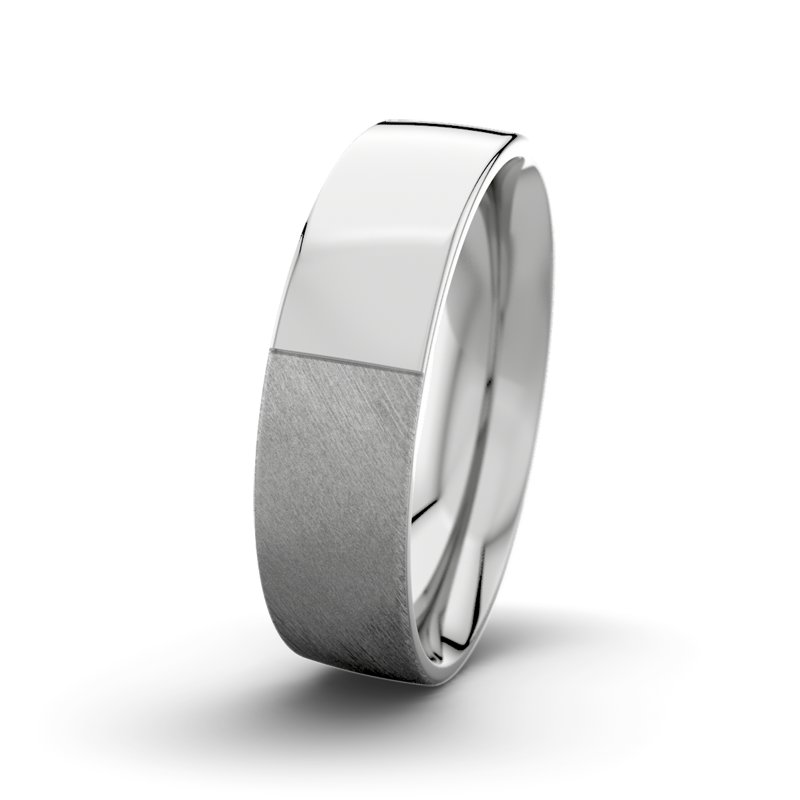Kein Stein Platinum Schrägmattring David M6 P2, Platinum 600 Schrägmatt, von vorn