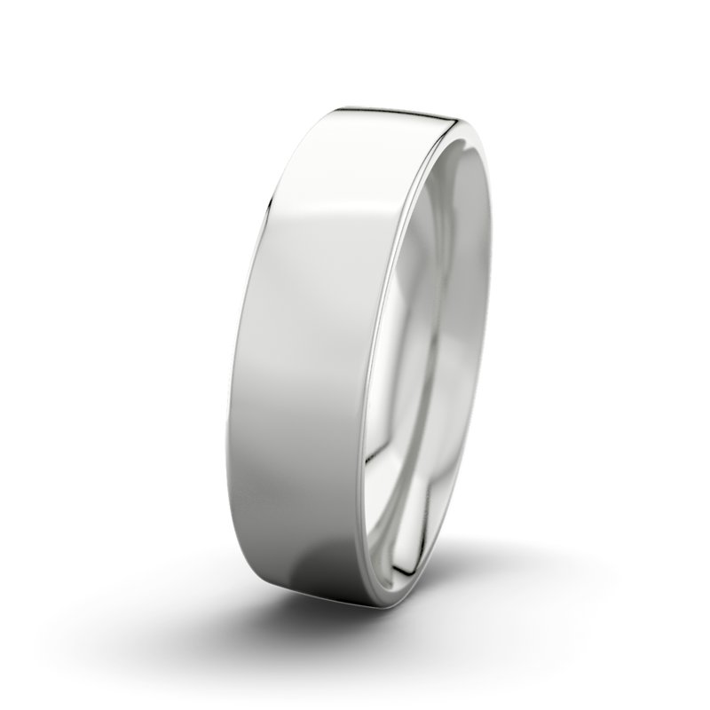 Kein Stein Sterlingsilber poliertring David M6 P2, Sterlingsilber 925 poliert, von vorn