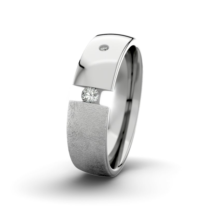 Diamantring David M6 P3, Platinum 600 eismatt, von vorn