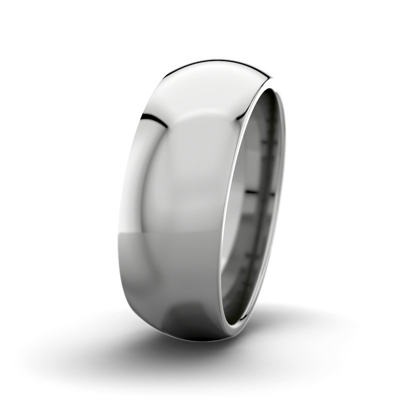 Kein Stein Platinum poliertring David M8 P5, Platinum 600 poliert, von vorn