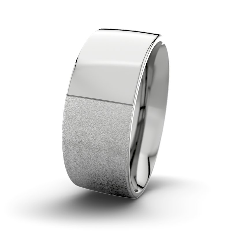 Kein Stein Palladium eismattring David M9 P2, Palladium 585 eismatt, von vorn