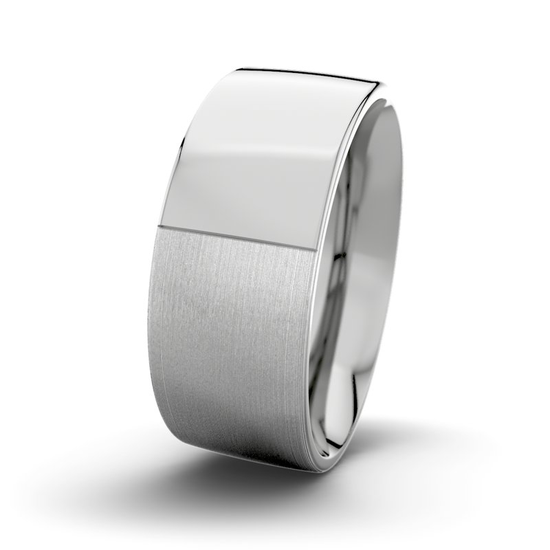Kein Stein Platinum längsmattring David M9 P2, Platinum 600 längsmatt, von vorn