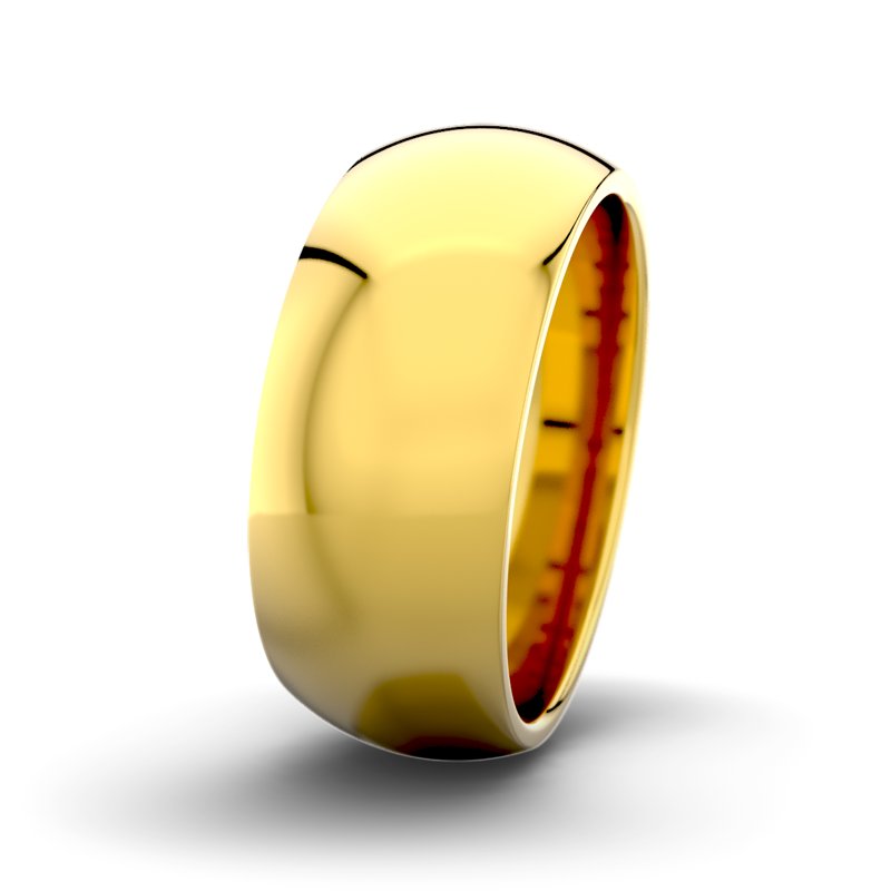 Kein Stein Gelbgold poliertring David M9 P5, Gelbgold 375 poliert, von vorn