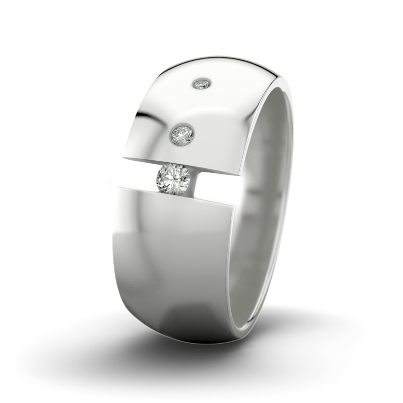 Diamantring David M9 P5, Sterlingsilber 925 poliert, von vorn