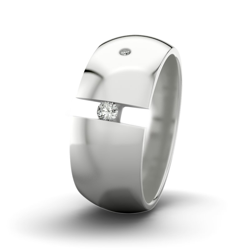 Diamantring David M9 P5, Sterlingsilber 925 poliert, von vorn