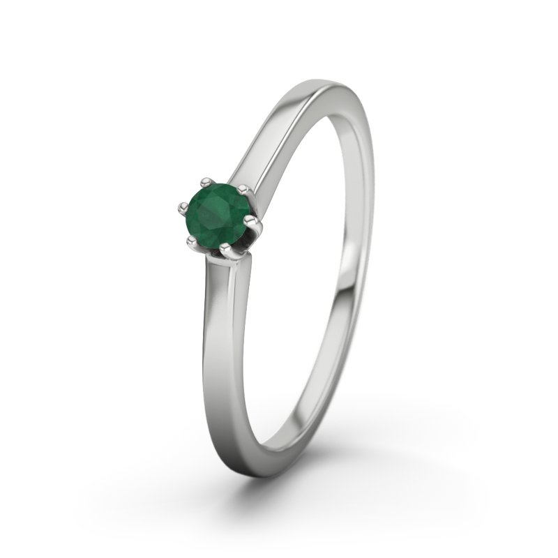 Smaragd Platinumring Delaware, Platinum 950, von vorn
