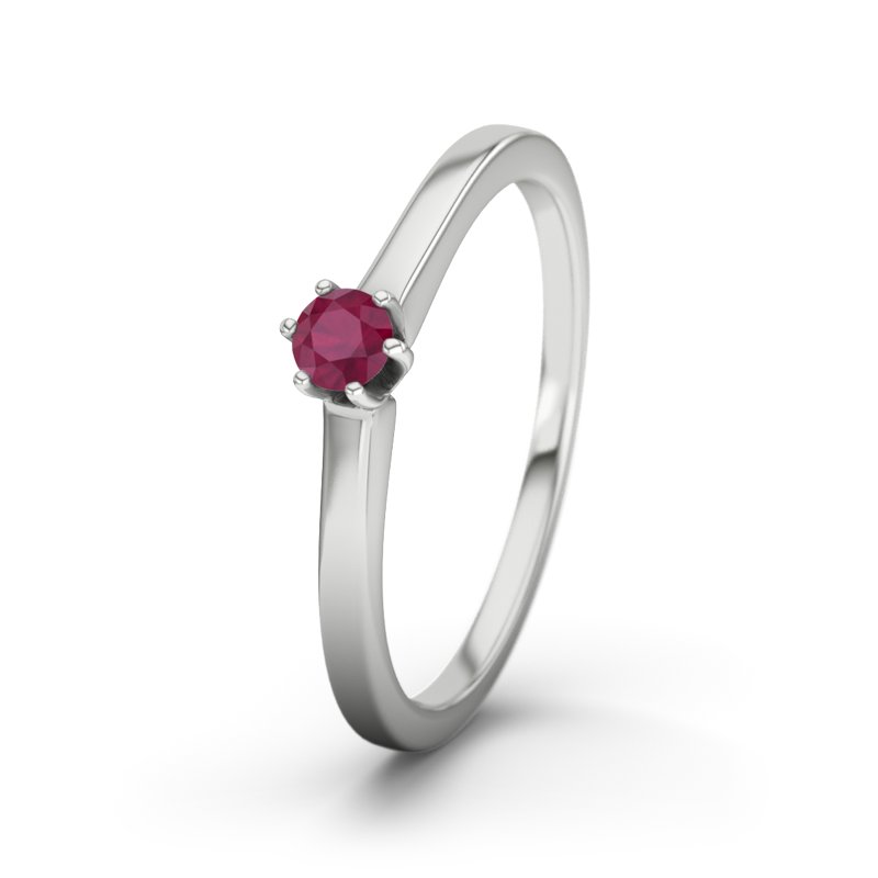 Rubin Sterlingsilberring Delaware, Sterlingsilber 925, von vorn