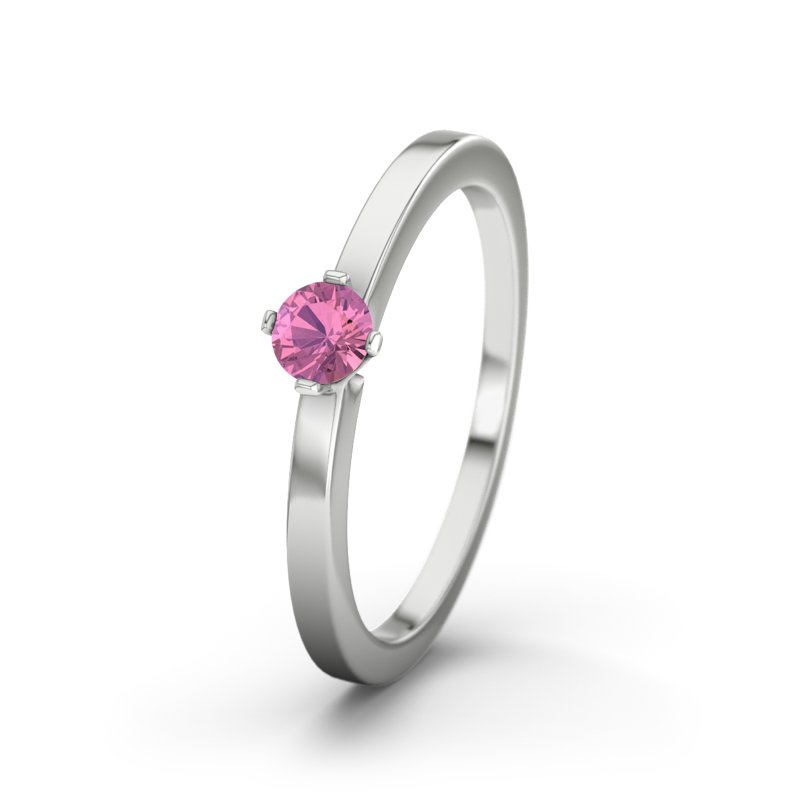 Pinker Turmalin Sterlingsilberring Detroit, Sterlingsilber 925, von vorn
