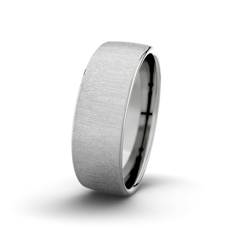 Kein Stein Palladium quermattring Edward M7 P4, Palladium 585 quermatt, von vorn