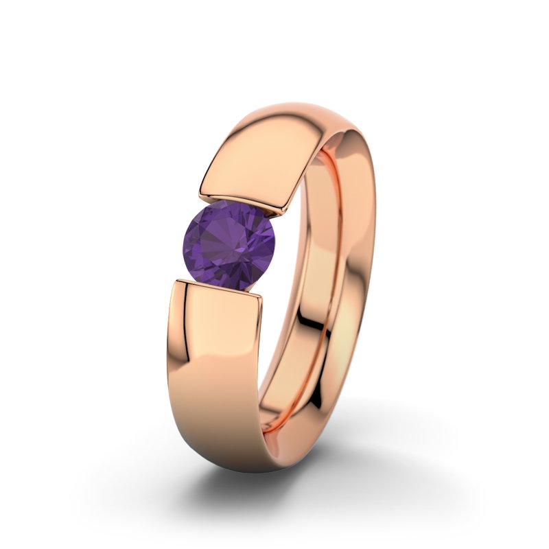 Amethyst Rotgoldring El Paso, Rotgold 585, von vorn