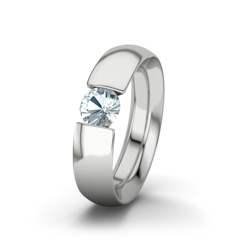 Aquamarin Sterlingsilberring El Paso, Sterlingsilber 925, von vorn