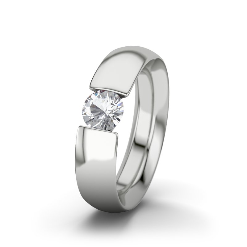 Zirkonia Sterlingsilberring El Paso, Sterlingsilber 925, von vorn