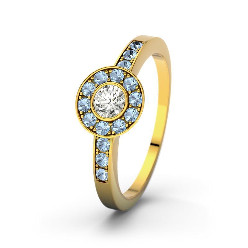 Diamantring Elli, Gelbgold 375, von vorn