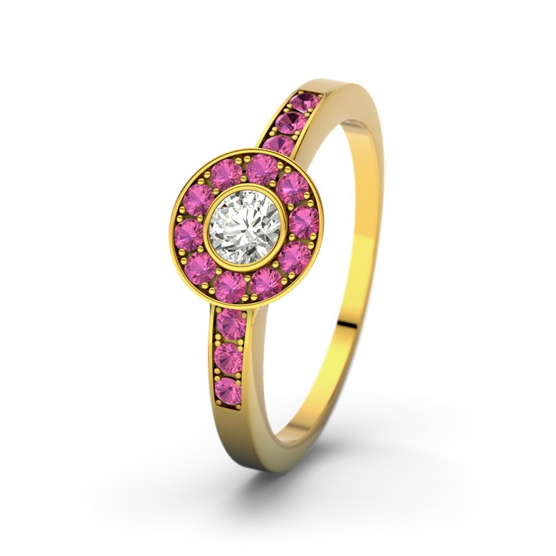 Diamantring Elli, Gelbgold 375, von vorn