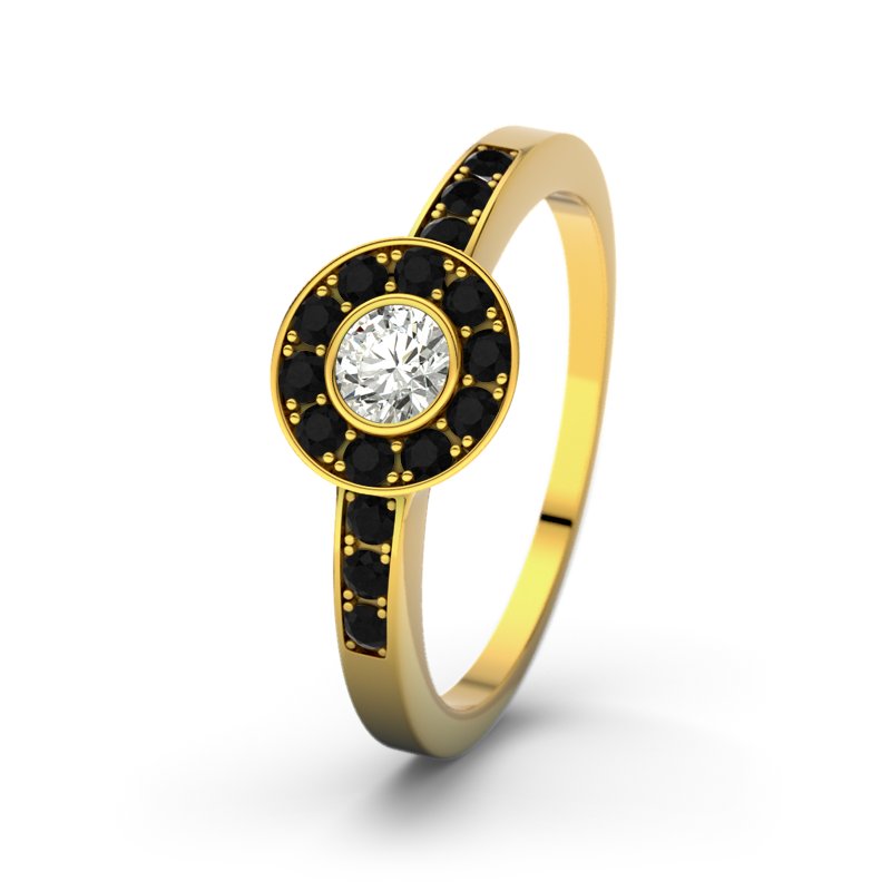 Diamantring Elli, Gelbgold 585, von vorn