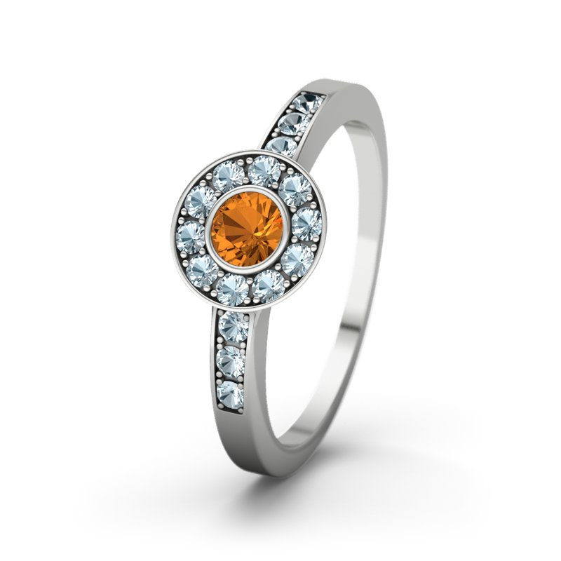 Citrin Sterlingsilberring Elli, Sterlingsilber 925, von vorn
