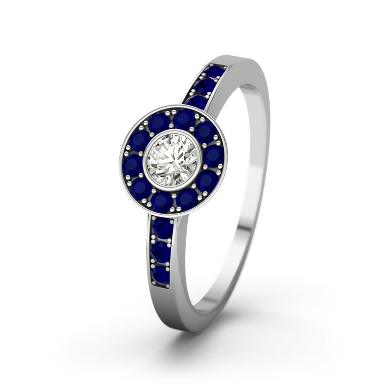 Diamantring Elli, Sterlingsilber 925, von vorn