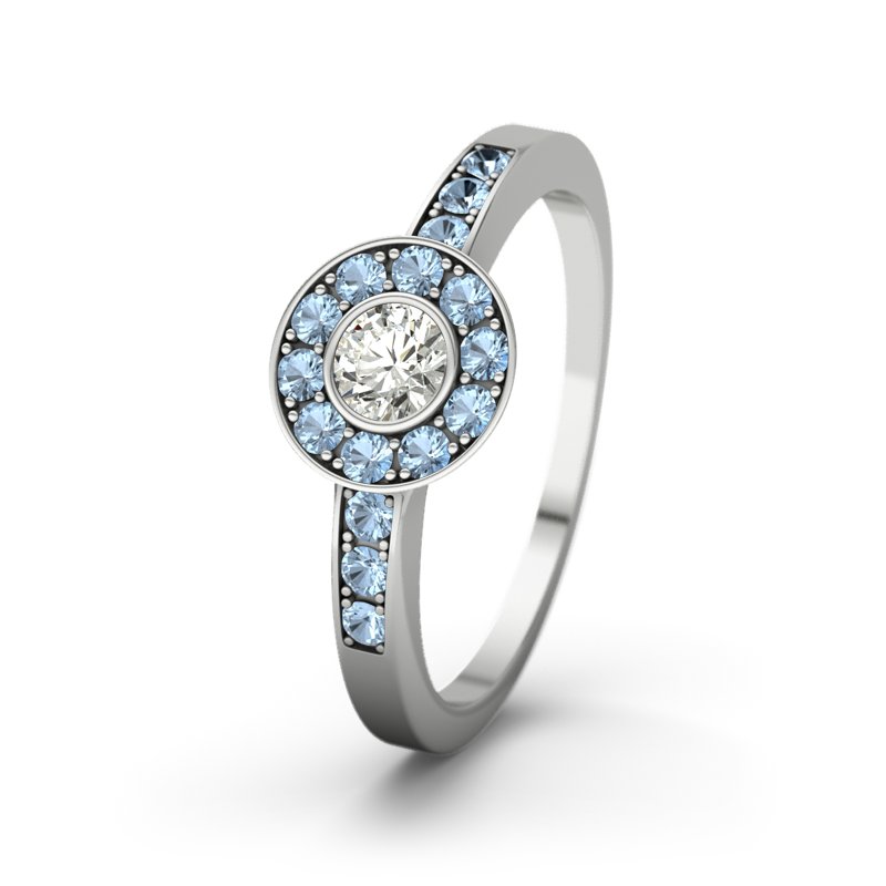 Diamantring Elli, Sterlingsilber 925, von vorn