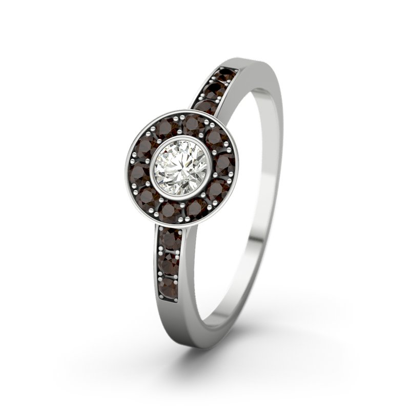 Diamantring Elli, Weißgold 585, von vorn