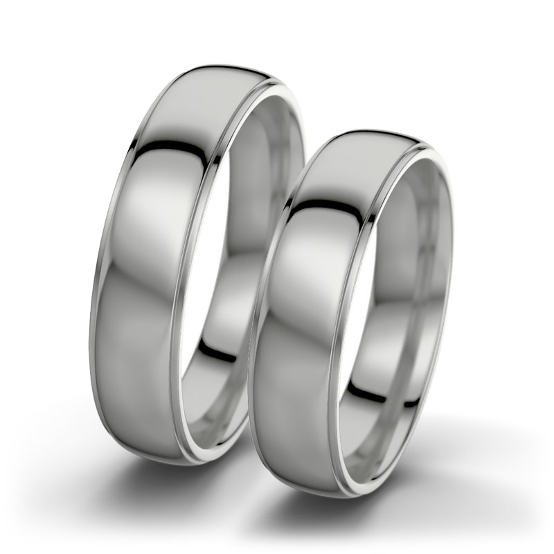 Kein Stein Palladium poliertring Eva F5, Palladium 950 poliert, von vorn