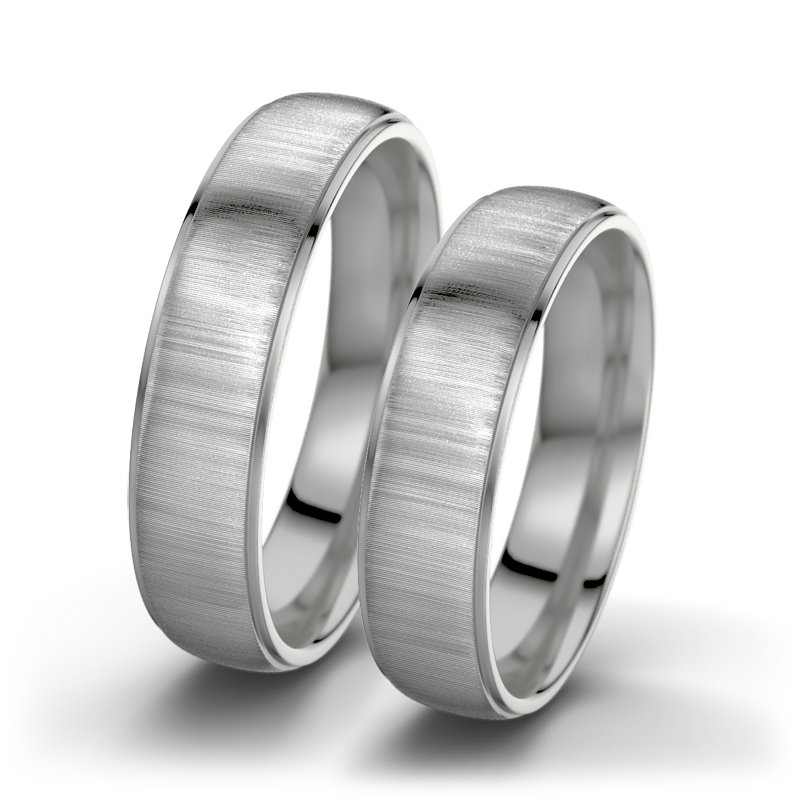Kein Stein Palladium quermattring Eva F5, Palladium 950 quermatt, von vorn