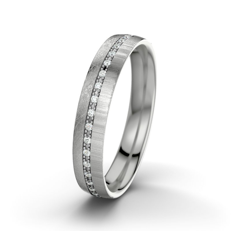 Diamantring Felipe M4, Palladium 585 eismatt, von vorn