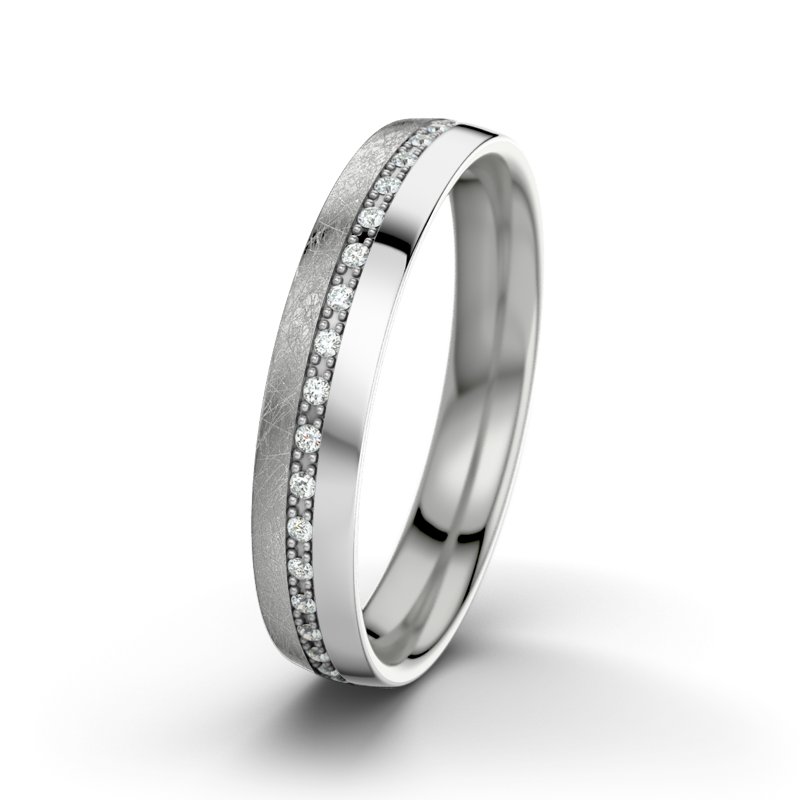Diamantring Felipe M4, Palladium 950 eismatt, von vorn