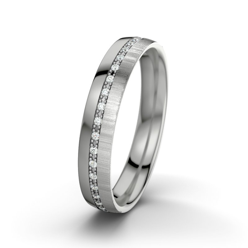 Diamantring Felipe M4, Palladium 585 poliert, von vorn