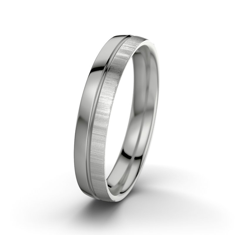 Kein Stein Palladium poliertring Felipe M4, Palladium 585 poliert, von vorn