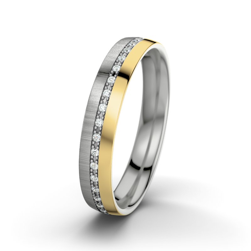 Diamantring Felipe M4, Palladium 585 quermatt, von vorn