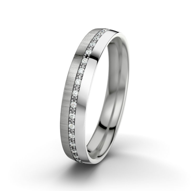 Diamantring Felipe M4, Palladium 950 quermatt, von vorn