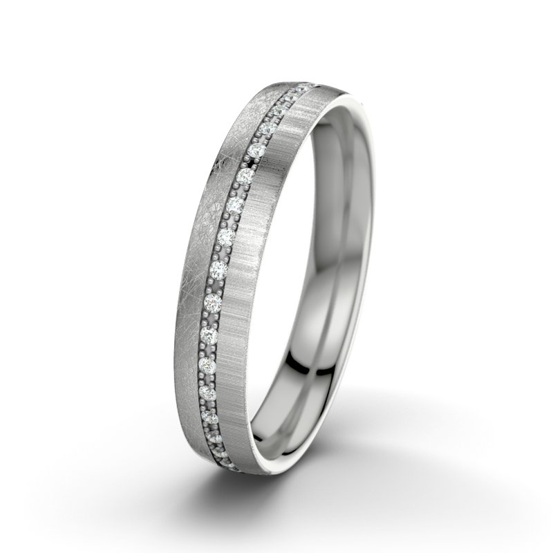 Diamantring Felipe M4, Platinum 600 eismatt, von vorn