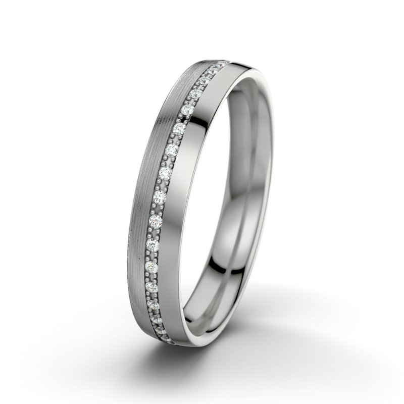 Diamantring Felipe M4, Platinum 600 längsmatt, von vorn