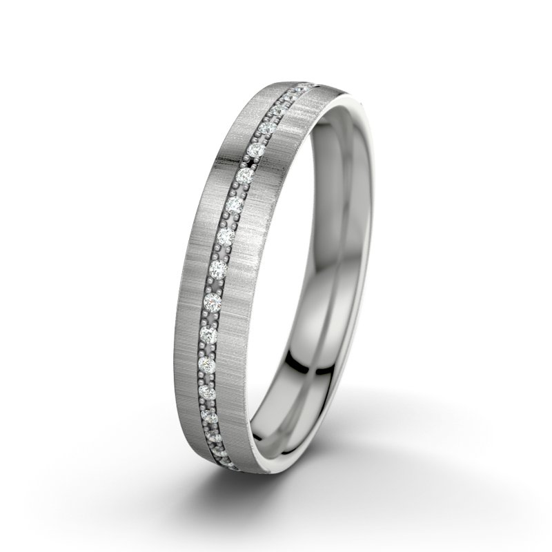Diamantring Felipe M4, Platinum 600 quermatt, von vorn