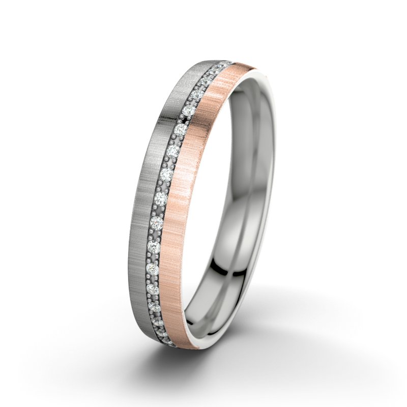 Diamantring Felipe M4, Platinum 600 quermatt, von vorn