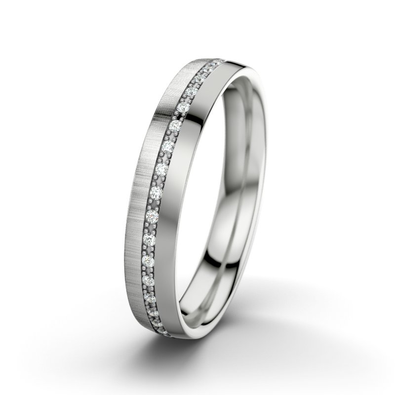 Diamantring Felipe M4, Sterlingsilber 925 quermatt, von vorn
