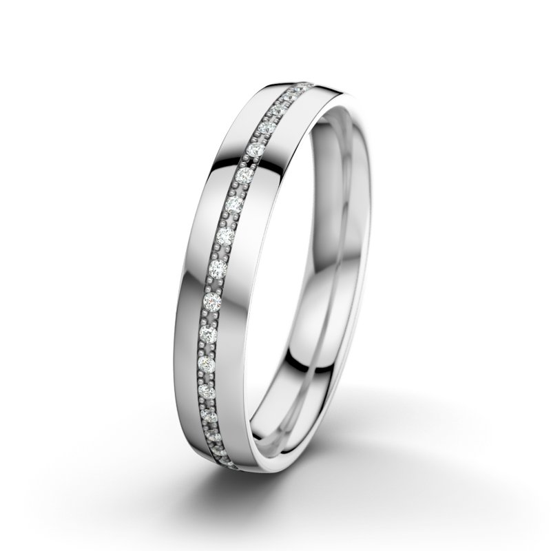 Diamantring Felipe M4, Weißgold 375 poliert, von vorn