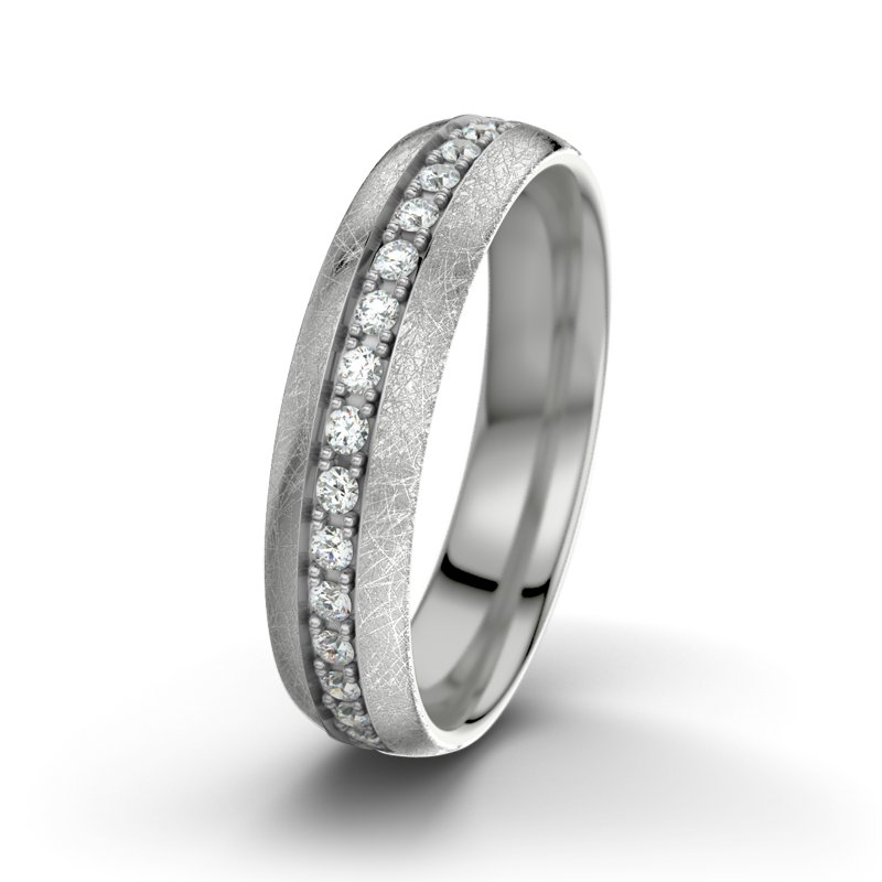 Diamantring Felipe M5, Palladium 950 eismatt, von vorn