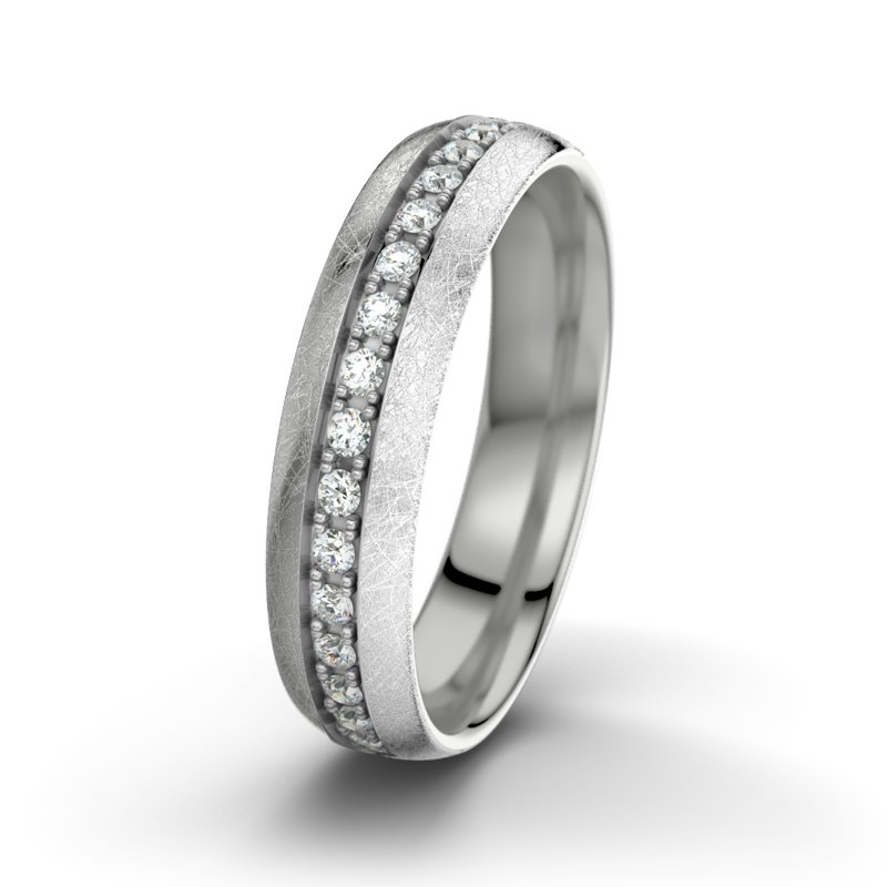 Diamantring Felipe M5, Palladium 585 eismatt, von vorn