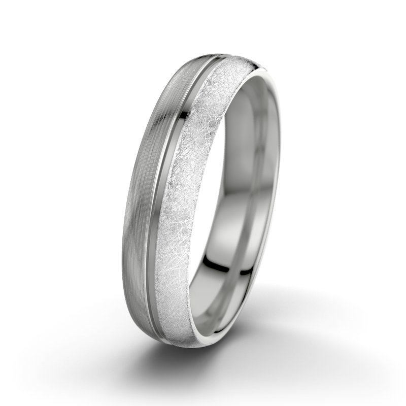 Kein Stein Palladium längsmattring Felipe M5, Palladium 585 längsmatt, von vorn