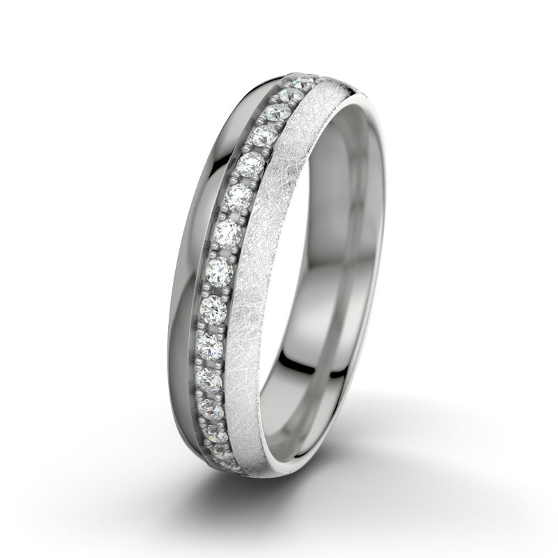 Diamantring Felipe M5, Palladium 585 poliert, von vorn